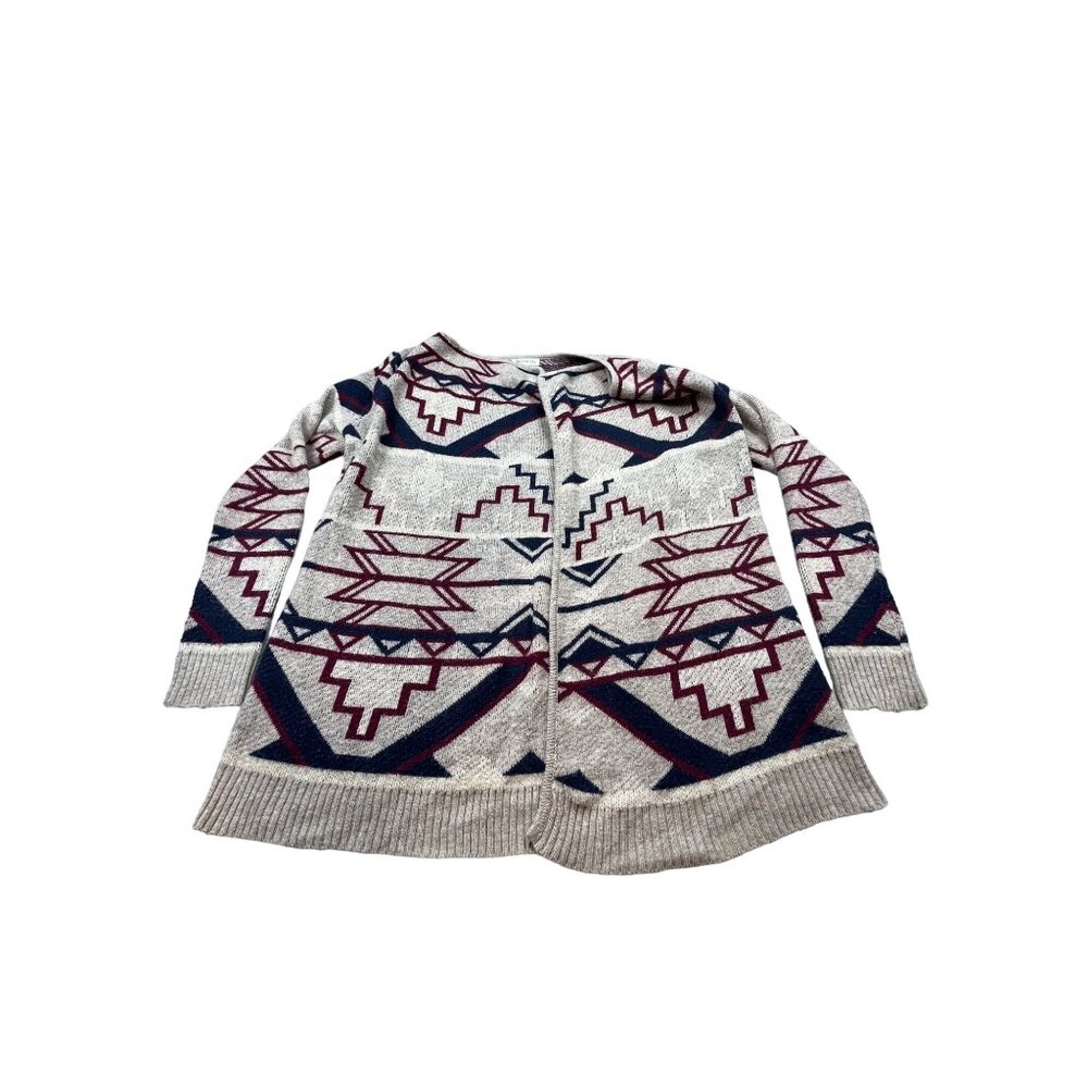 Miracle City Womens S/M Aztec Pattern Cardigan Sweater Southwestern Open Front